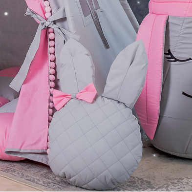 Toy pillow "Rabbit" (50 x 30 x 10 cm.) Gray