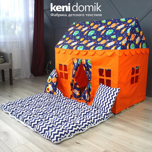 Children's tent house "Cosmos" Orange-Blue