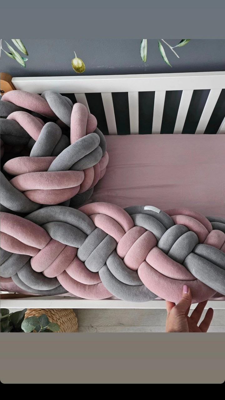 Braided baby cot bumper