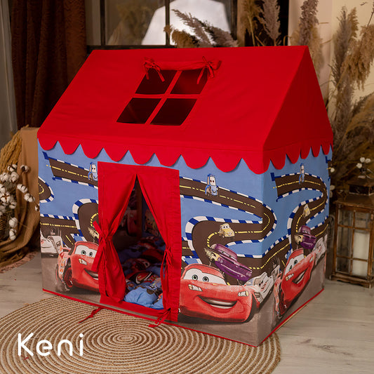 Children's tent house "Cars" Red and Blue