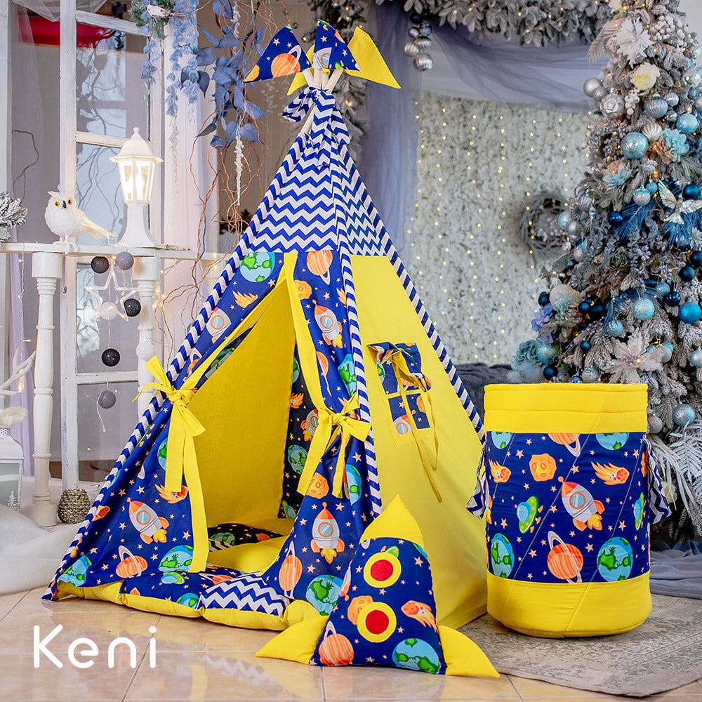 Children's teepee tent "Cosmos" Yellow