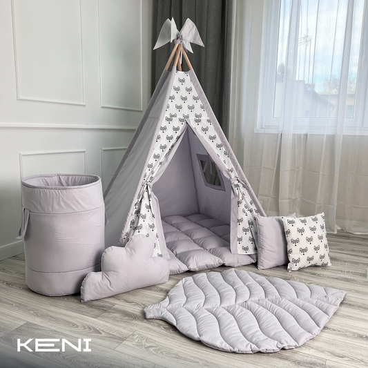 Children's tipi tent «Liski» Gray